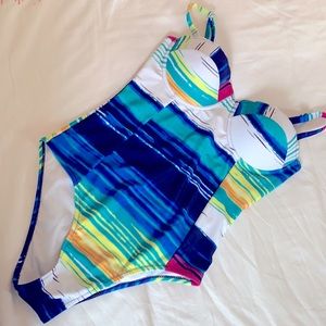 Cupshe Sunset Stripes bathing suit